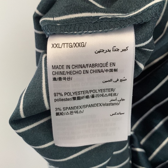 Beautiful Navy Blue and White Striped Short Sleeve Bronze Button Pajama Set 2pc - Picture 7 of 11